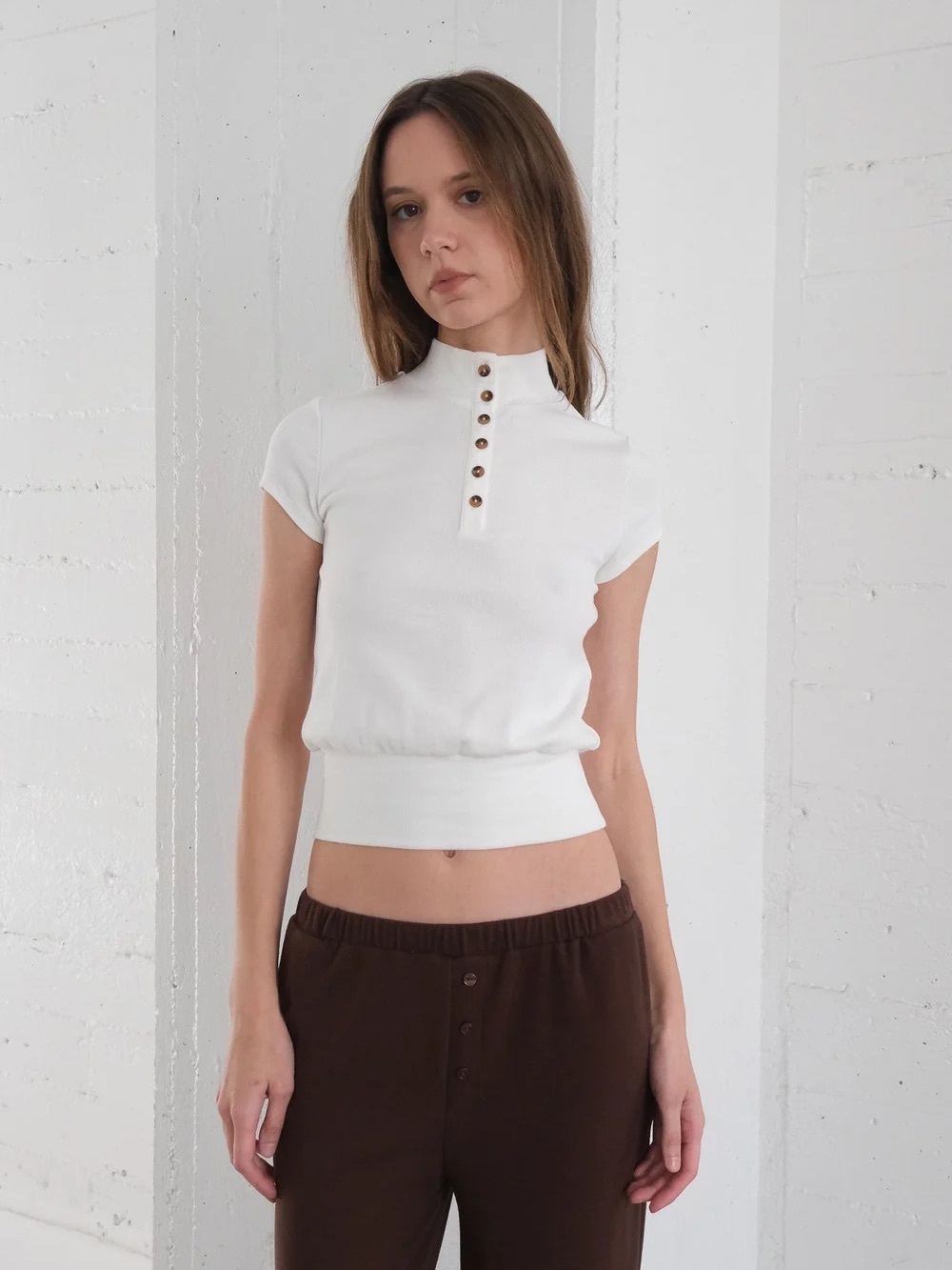 Mock Neck Geel Jasper Tee